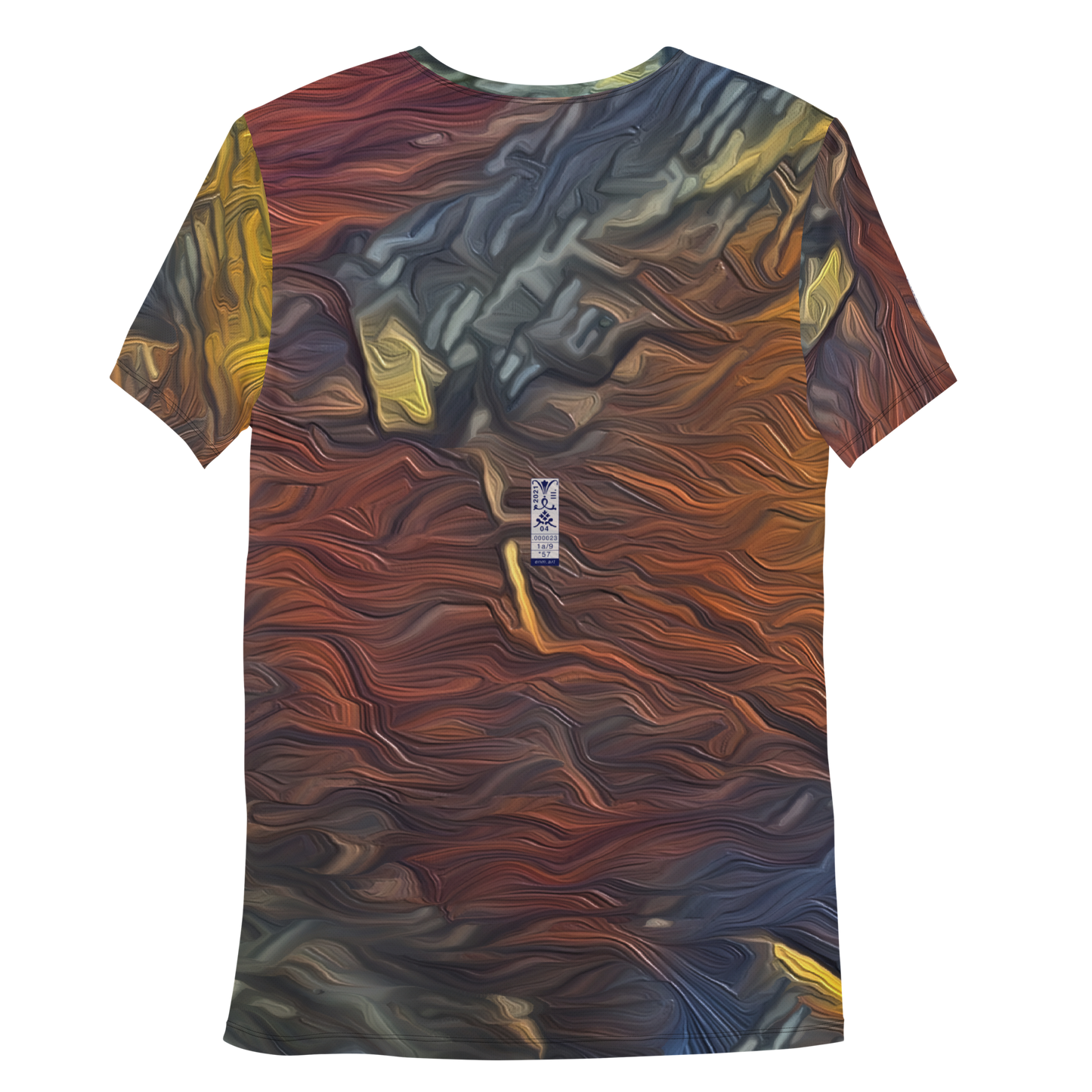 Men's Athletic T-shirt 'Red Luminosity 1/9' artist-authorised edition of original artwork by Enmempin N. Midelobo