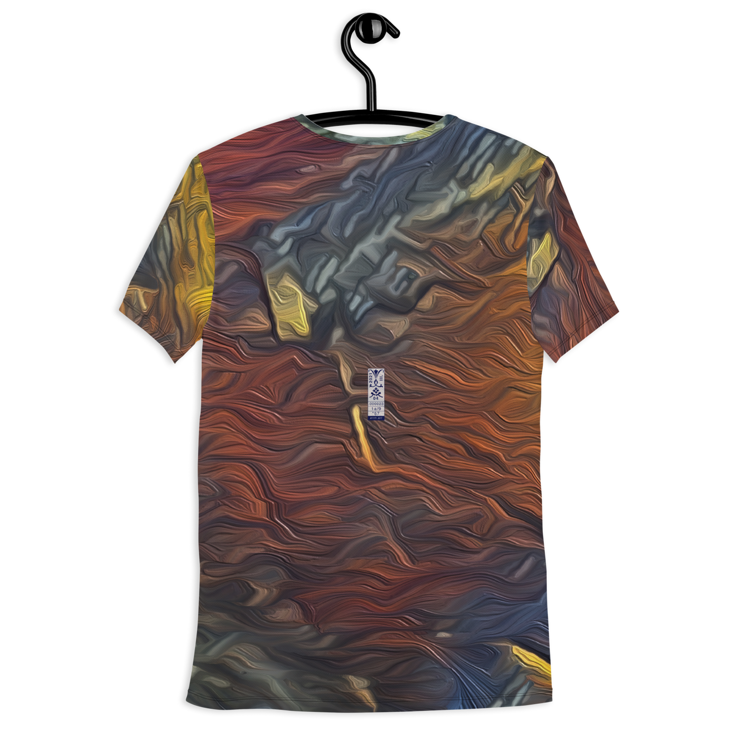 Men's Athletic T-shirt 'Red Luminosity 1/9' artist-authorised edition of original artwork by Enmempin N. Midelobo