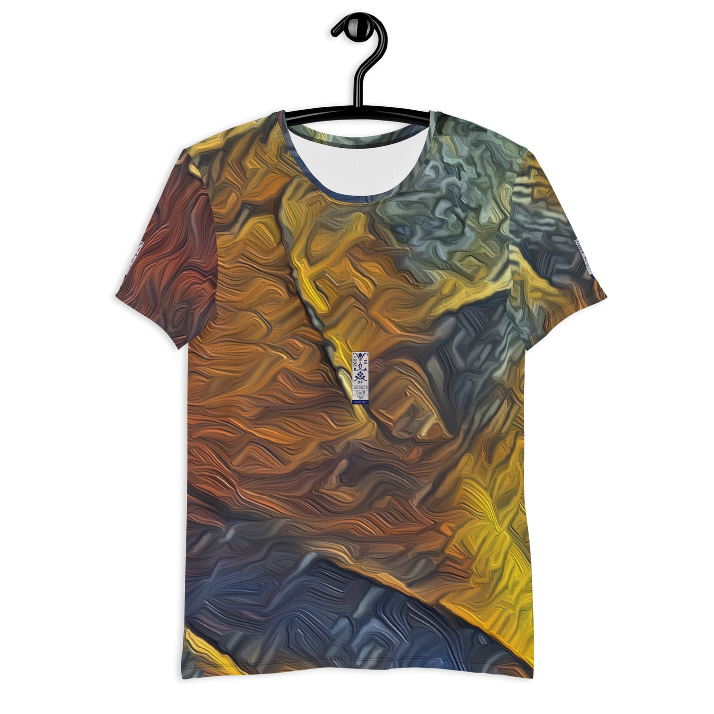 Men's Athletic T-shirt 'Red Luminosity 1/9' artist-authorised edition of original artwork by Enmempin N. Midelobo