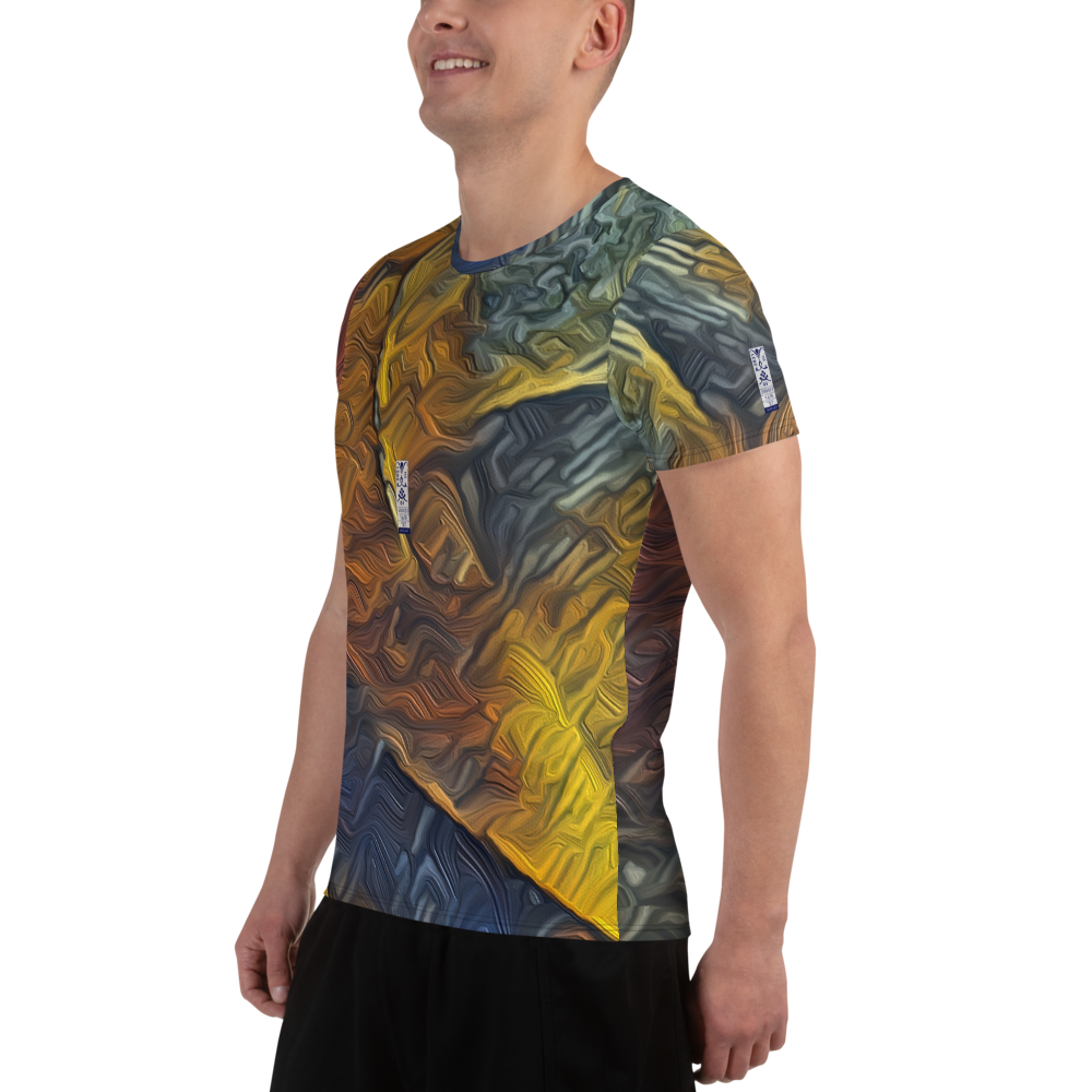 Men's Athletic T-shirt 'Red Luminosity 1/9' artist-authorised edition of original artwork by Enmempin N. Midelobo