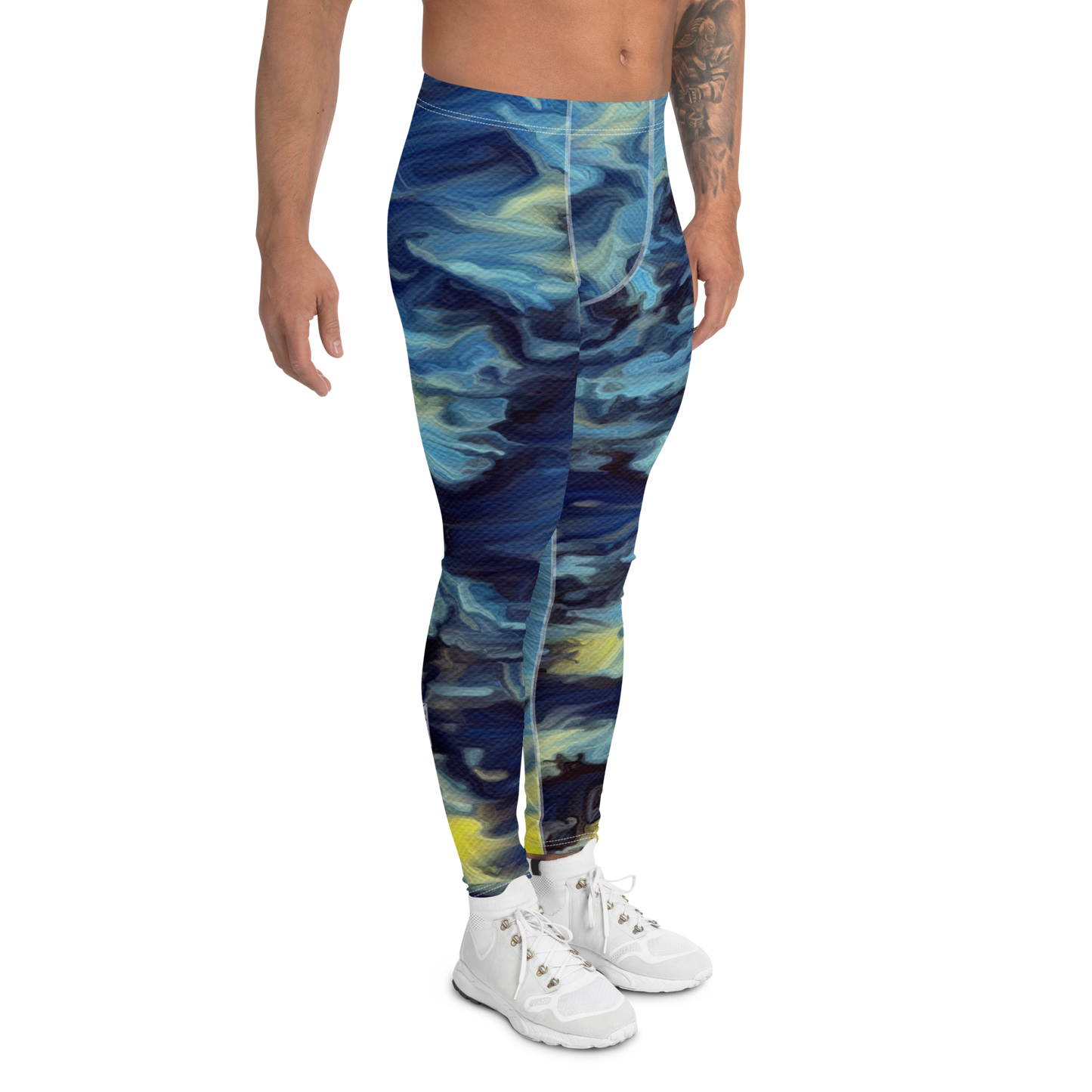 Men's Leggings 'World on the Run 8a/9' artist-authorised edition of original artwork by Enmempin N. Midelobo