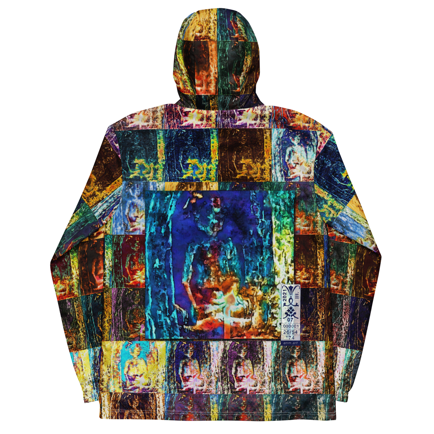 Men’s windbreaker 'Myriad Light Offerings 26/54' artist-authorised edition of original artwork by Enmempin N. Midelobo