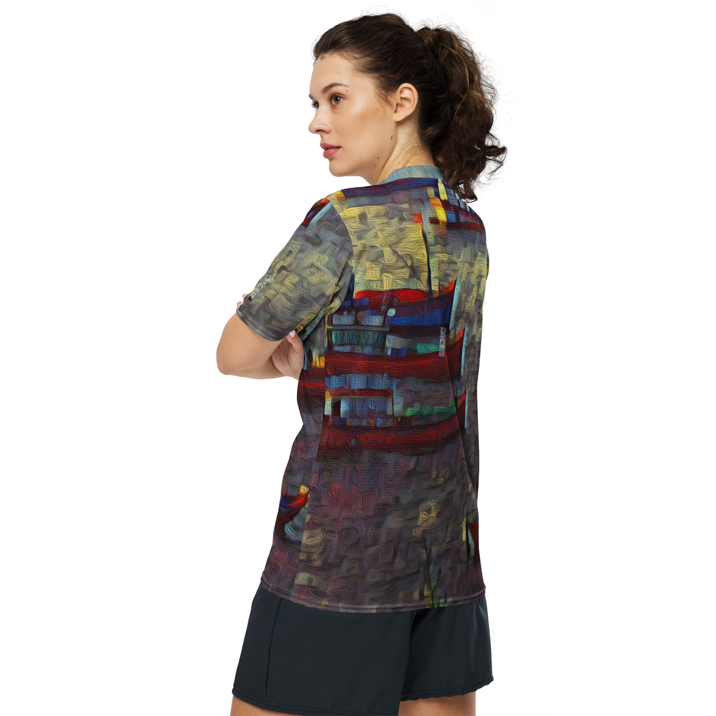 Recycled unisex sports jersey 'Gone Fishing 9/9' artist-authorised edition of original artwork by Enmempin N. Midelobo