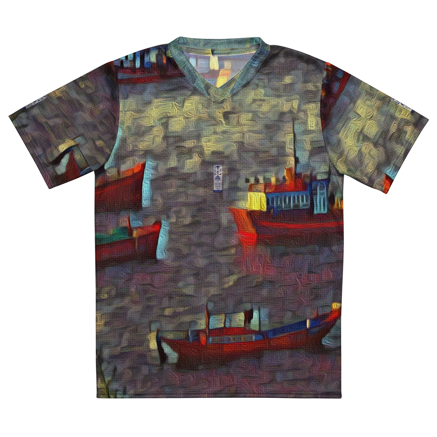 Recycled unisex sports jersey 'Gone Fishing 9/9' artist-authorised edition of original artwork by Enmempin N. Midelobo