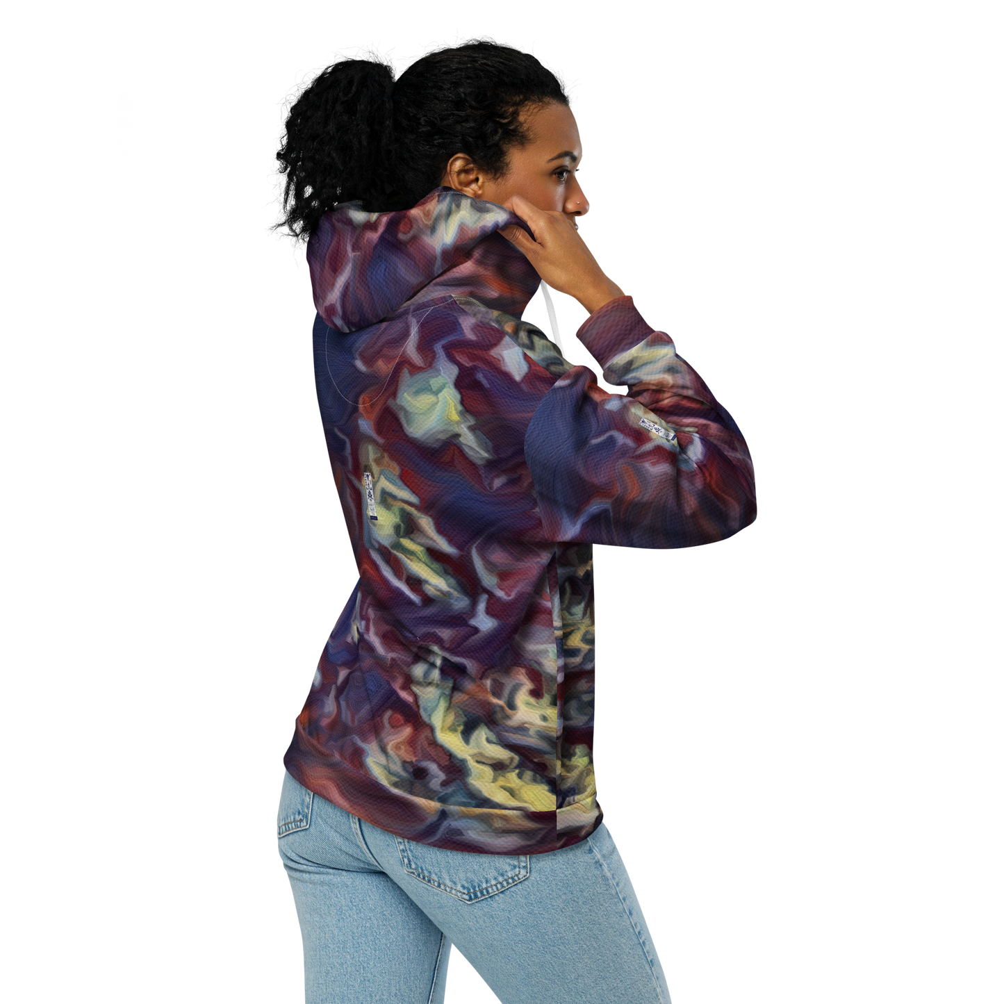 Unisex zip hoodie 'World on the Run 6a/9' artist-authorised edition of original artwork by Enmempin N. Midelobo