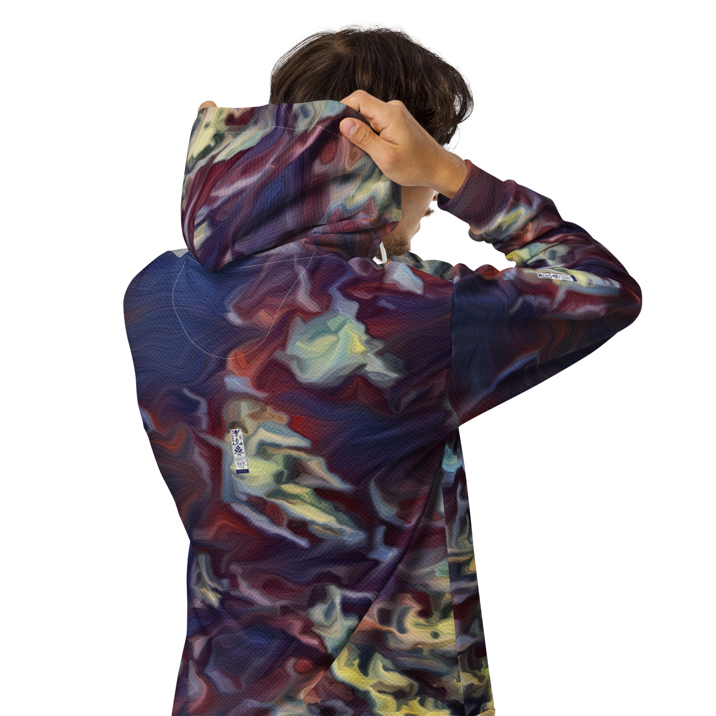 Unisex zip hoodie 'World on the Run 6a/9' artist-authorised edition of original artwork by Enmempin N. Midelobo