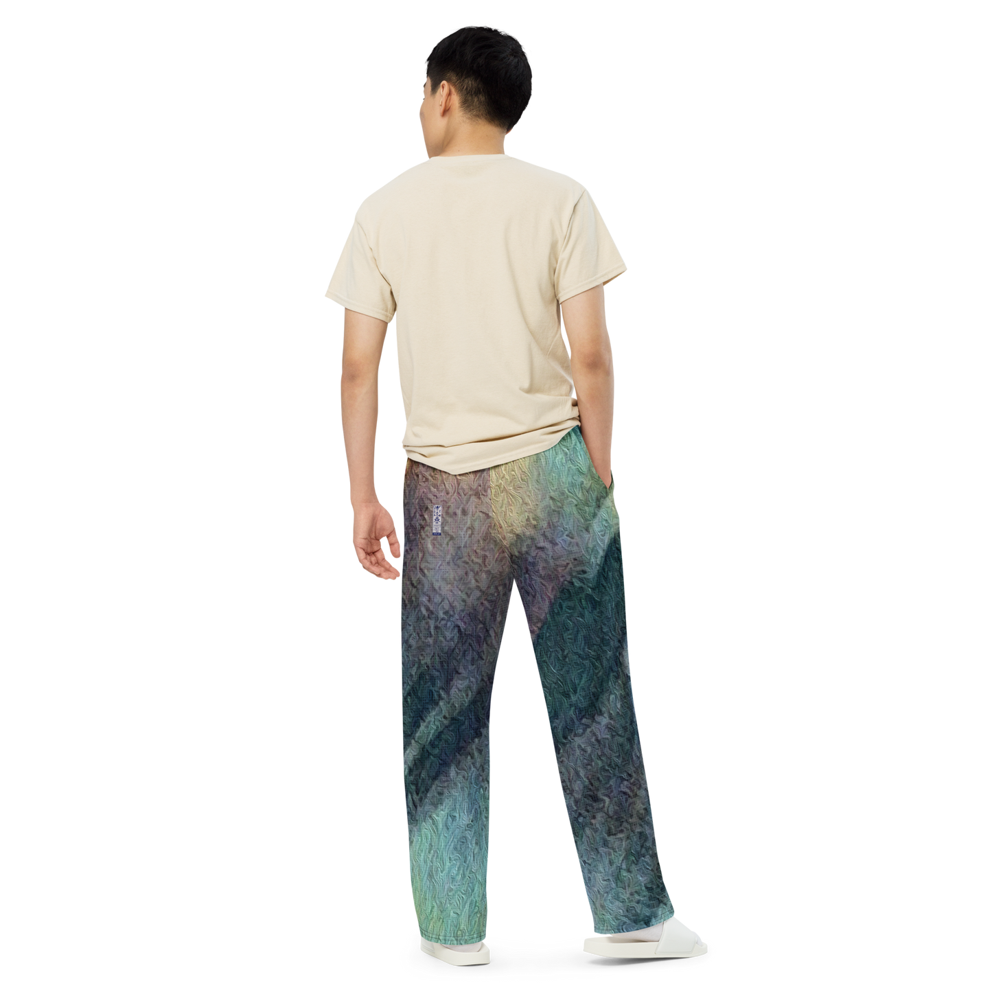 Unisex wide-leg pants 'Bright Lights in Saigon 3/7' artist-authorised edition of original artwork by Enmempin N. Midelobo