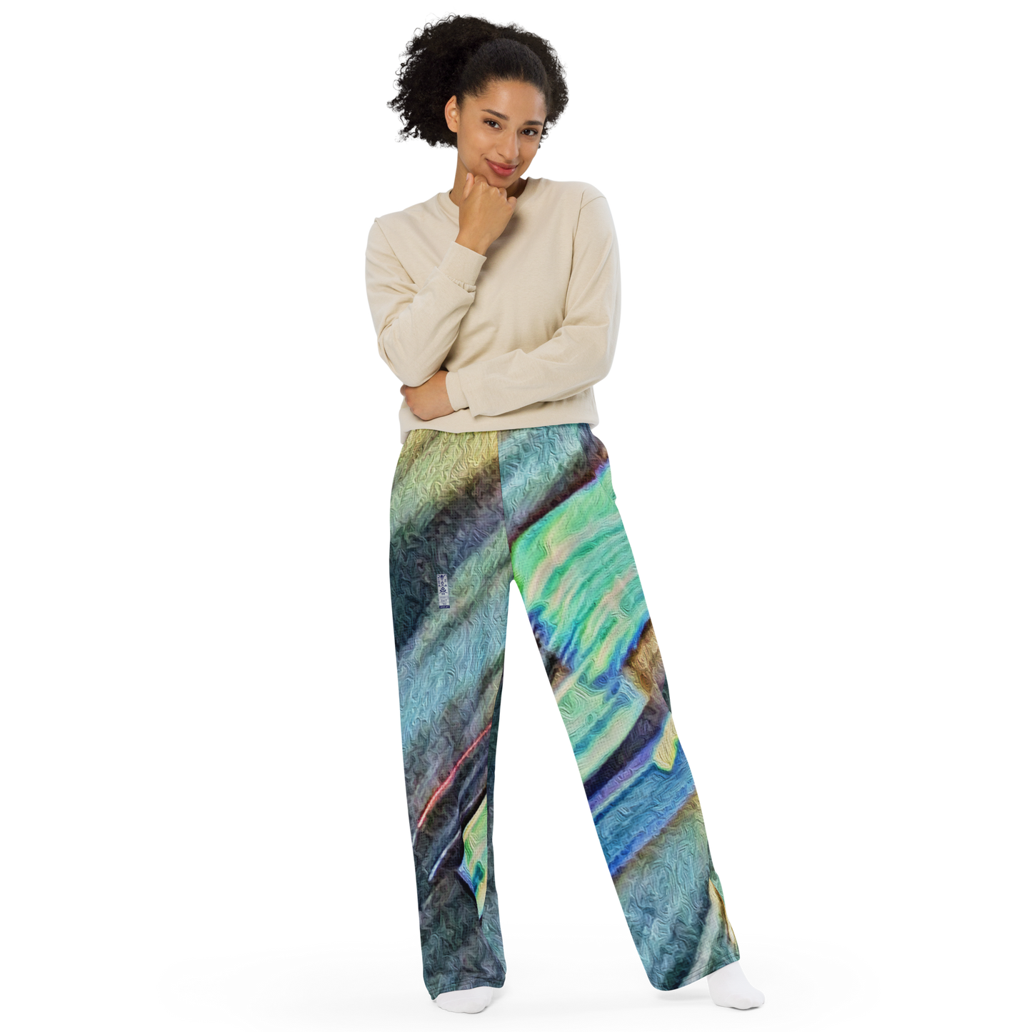 Unisex wide-leg pants 'Bright Lights in Saigon 3/7' artist-authorised edition of original artwork by Enmempin N. Midelobo