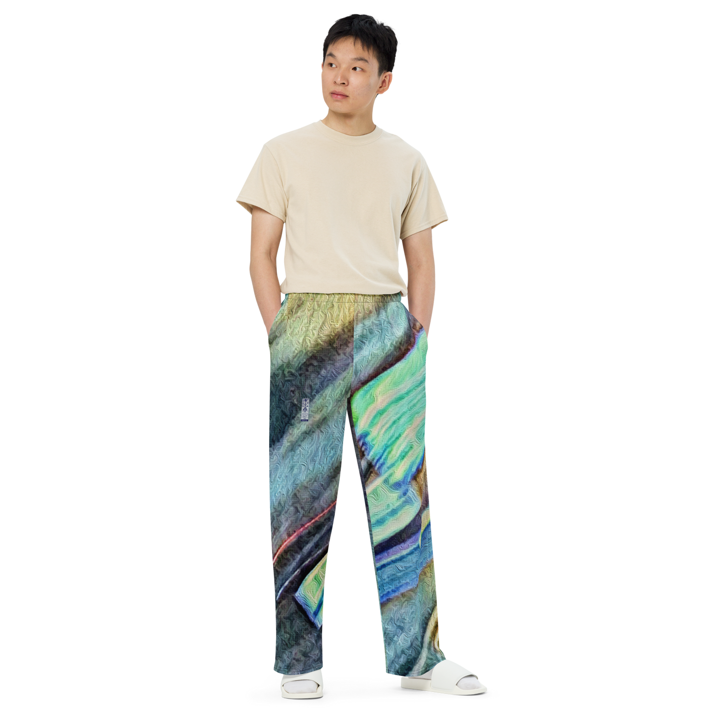 Unisex wide-leg pants 'Bright Lights in Saigon 3/7' artist-authorised edition of original artwork by Enmempin N. Midelobo