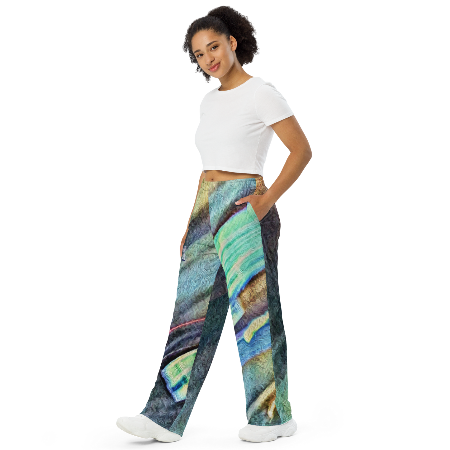 Unisex wide-leg pants 'Bright Lights in Saigon 3/7' artist-authorised edition of original artwork by Enmempin N. Midelobo