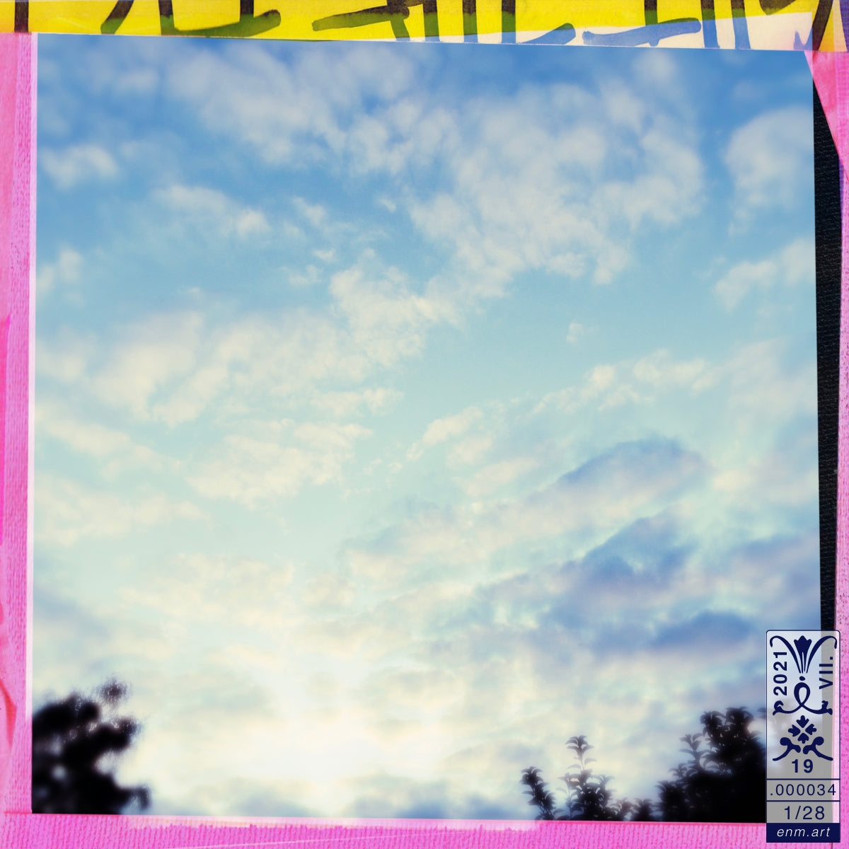 Folding Postcard Square Original Art 'Fractal Skies 1/28' by Enmempin N. Midelobo