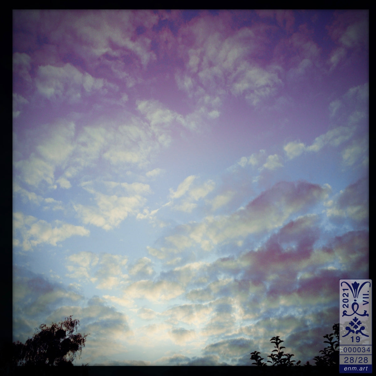 Folding Postcard Square Original Art 'Fractal Skies 28/28' by Enmempin N. Midelobo