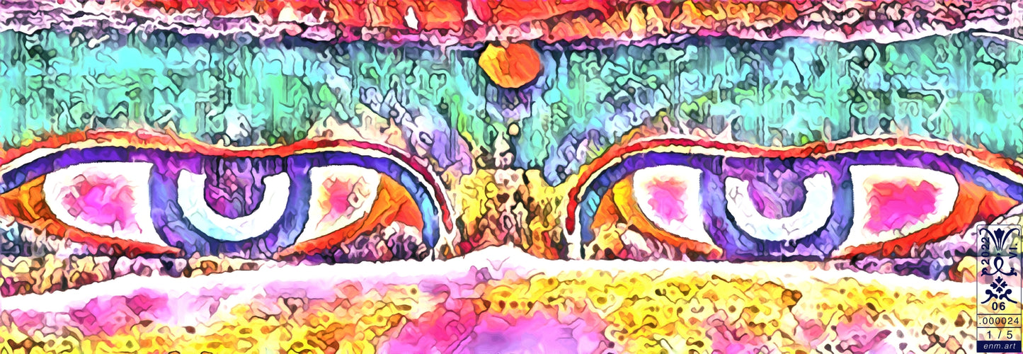 Folding Postcard B6 Original Art 'Just Seeing 1/5' by Enmempin N. Midelobo
