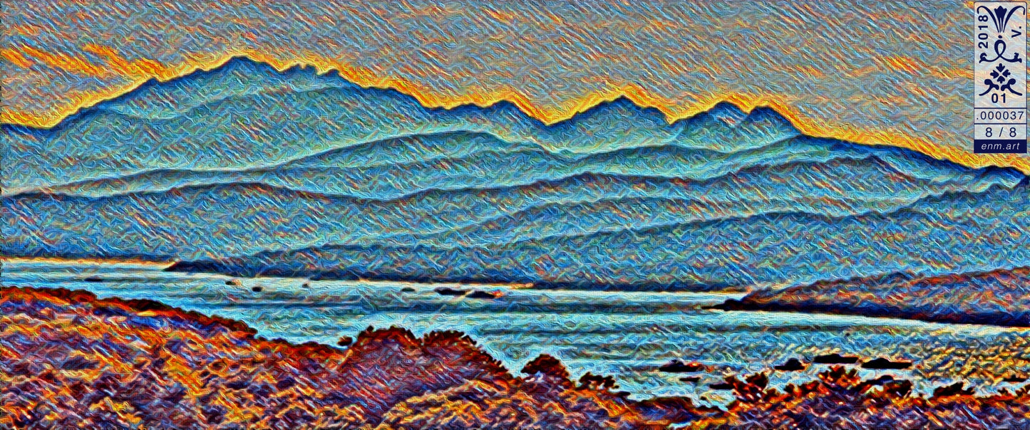 Folding Postcard B6 Original Art 'Misty River Mystery 8/8' by Enmempin N. Midelobo