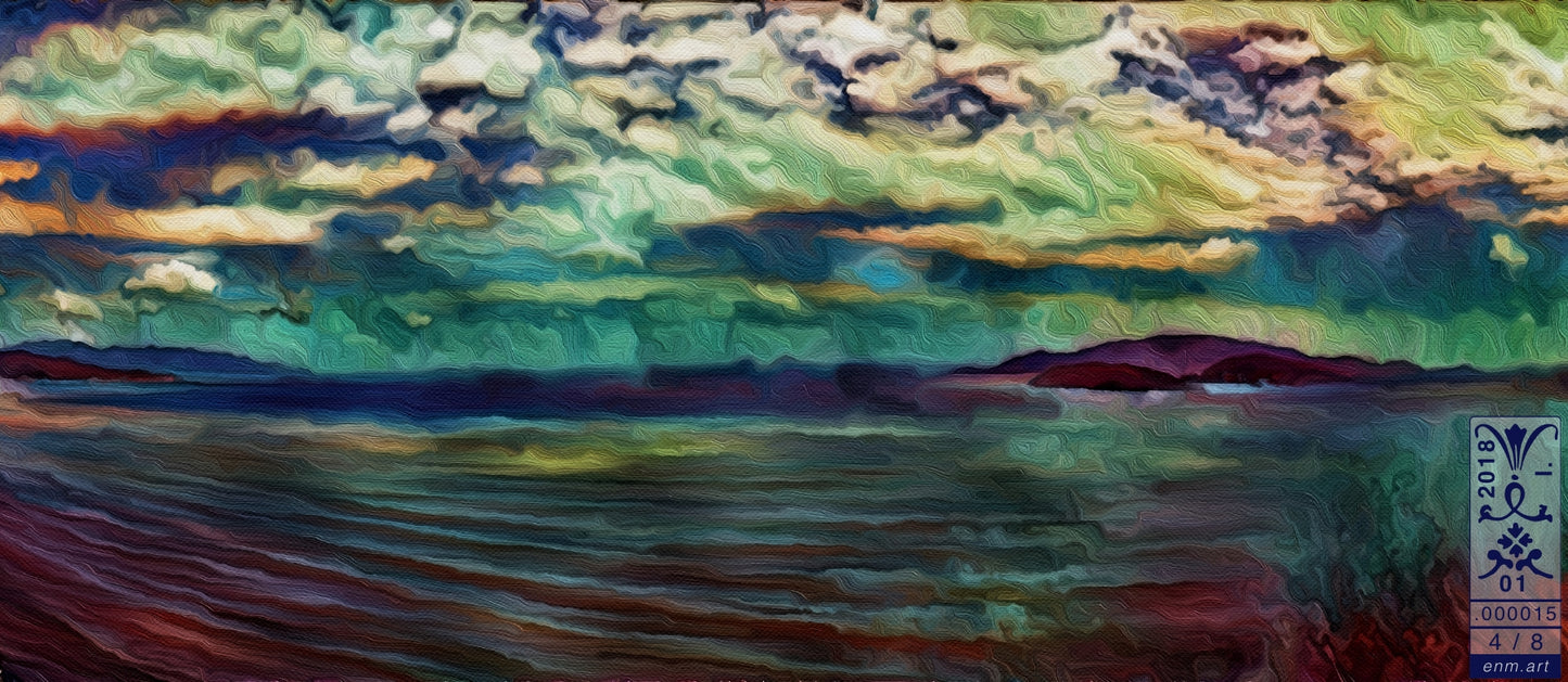 Folding Postcard B6 Original Art 'New Year New Horizon 4/8' by Enmempin N. Midelobo