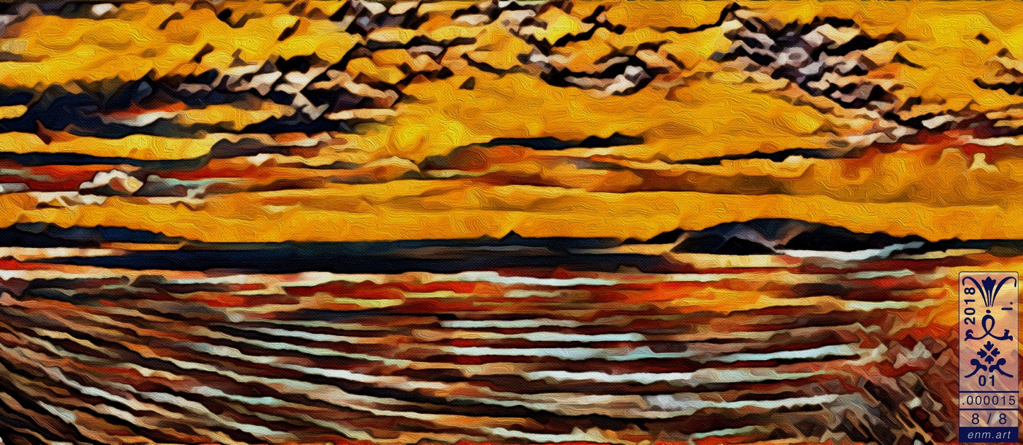 Folding Postcard B6 Original Art 'New Year New Horizon 8/8' by Enmempin N. Midelobo