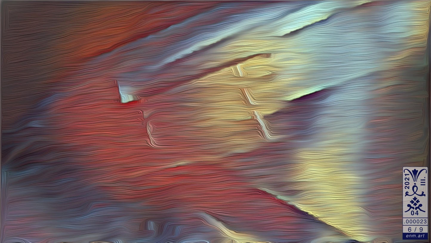 Folding Postcard B6 Original Art 'Red Luminosity 6/9' by Enmempin N. Midelobo