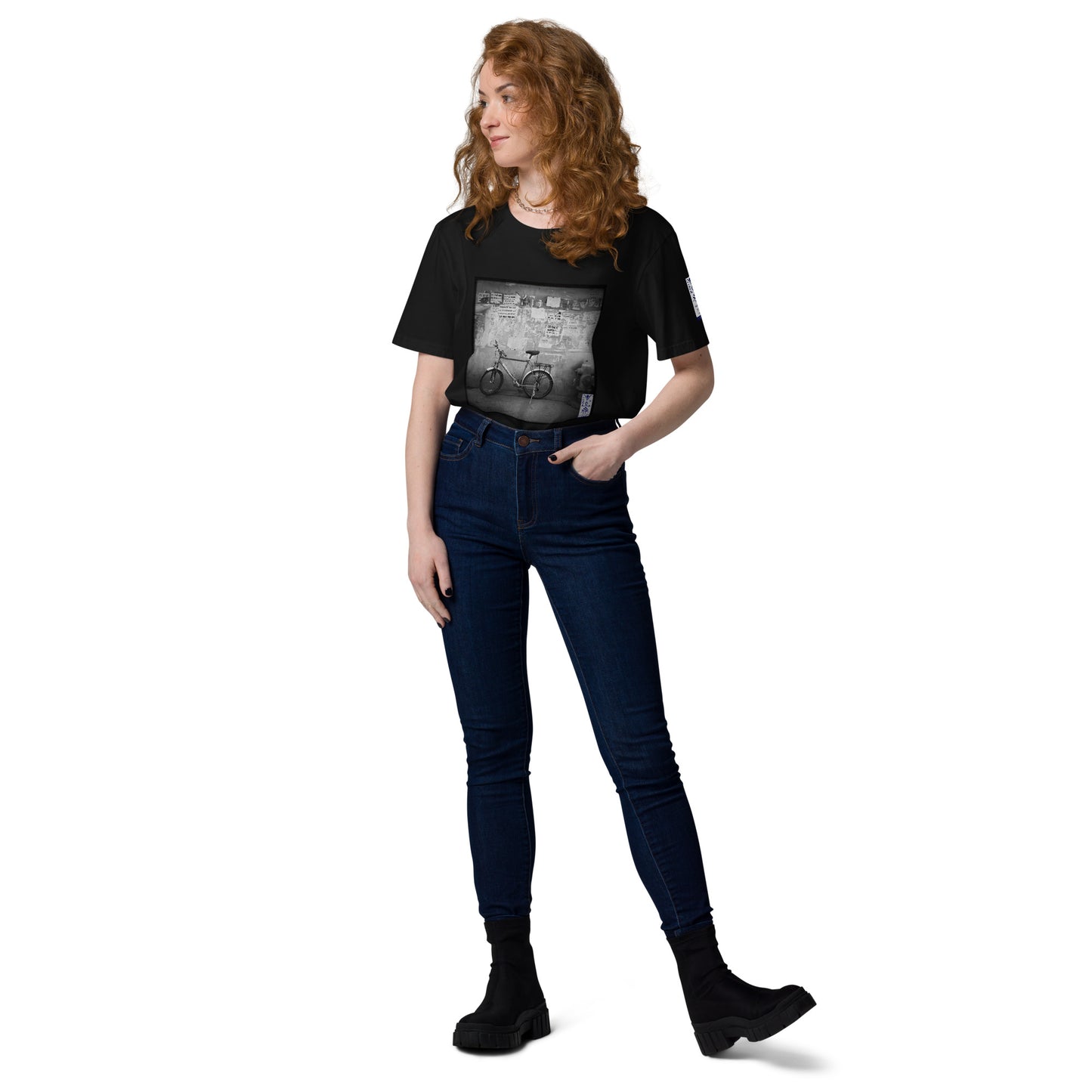 Viattitude 3/54 black unisex organic cotton t-shirt, artist-authorised edition by Enmempin N. Midelobo