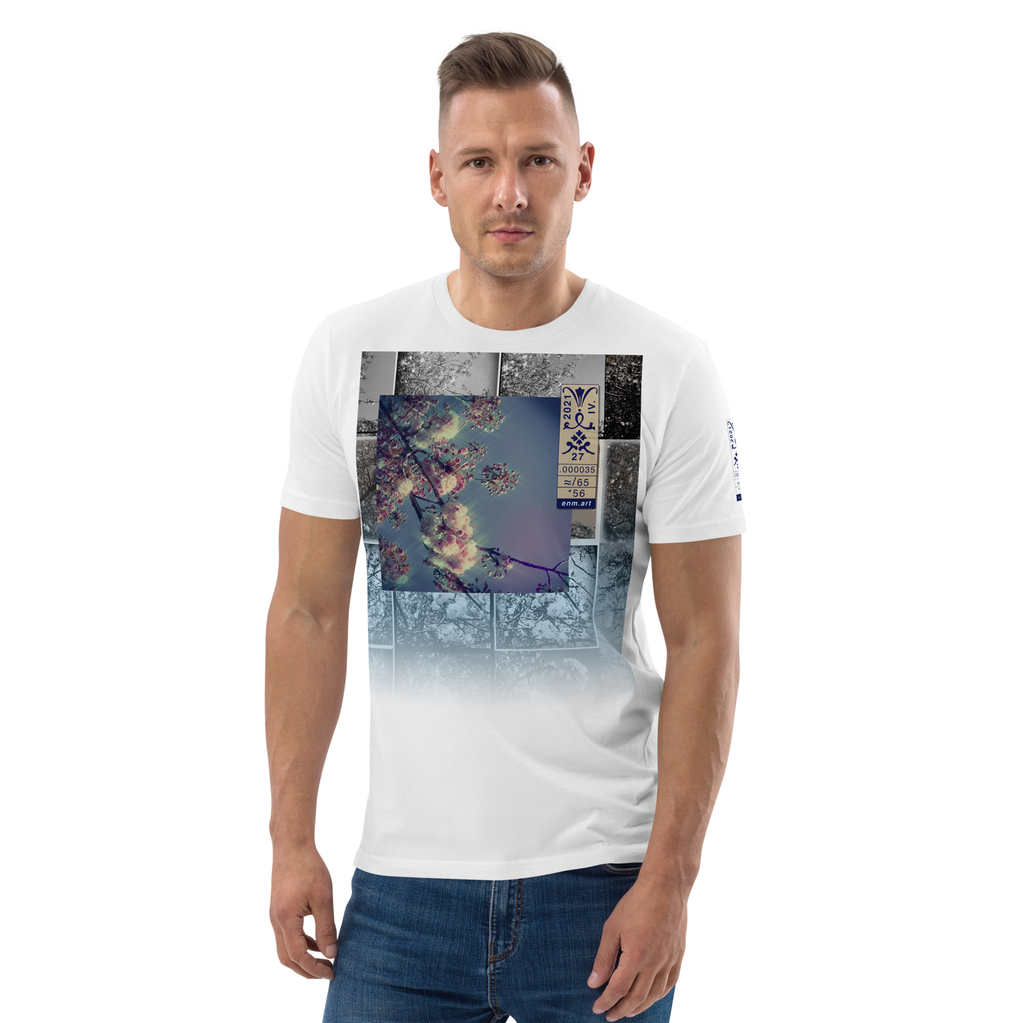 Unisex organic cotton t-shirt 'Luminous Fragrance (thumb)' artist-authorised edition of original artwork by Enmempin N. Midelobo