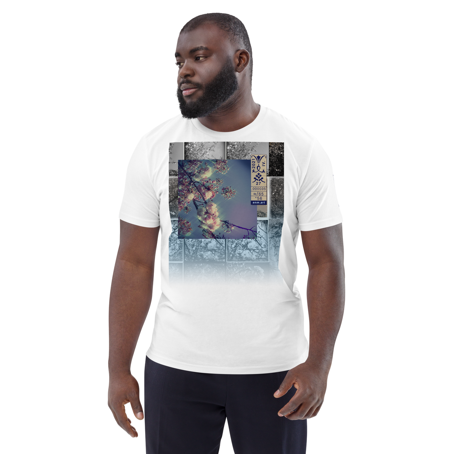 Unisex organic cotton t-shirt 'Luminous Fragrance (thumb)' artist-authorised edition of original artwork by Enmempin N. Midelobo