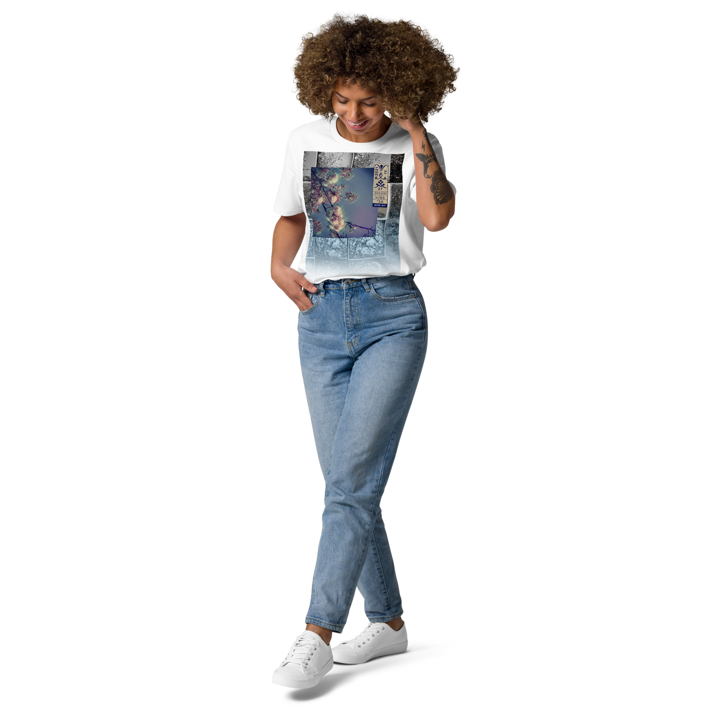 Unisex organic cotton t-shirt 'Luminous Fragrance (thumb)' artist-authorised edition of original artwork by Enmempin N. Midelobo