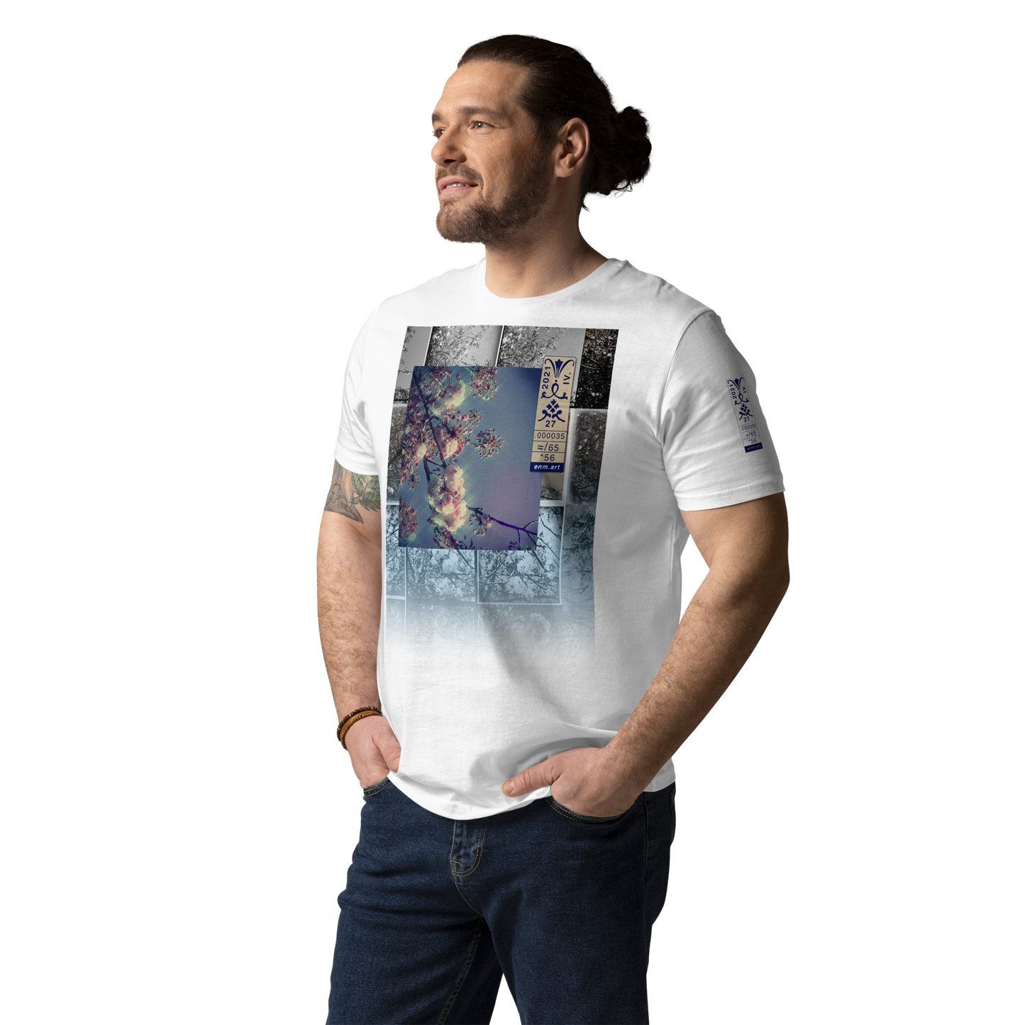 Unisex organic cotton t-shirt 'Luminous Fragrance (thumb)' artist-authorised edition of original artwork by Enmempin N. Midelobo