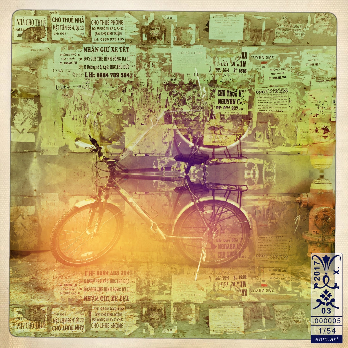 Folding Postcard Square Original Art 'Viattitude 1/54' by Enmempin N. Midelobo