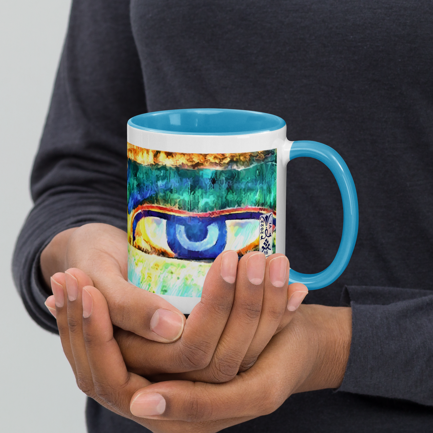 Ceramic Mug with Color Inside 'Just Seeing 2/5' artist-authorised edition of original artwork by Enmempin N. Midelobo