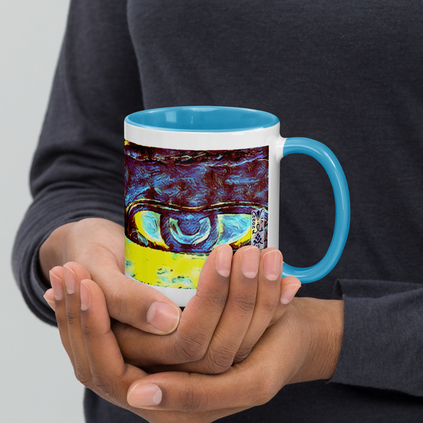Ceramic Mug with Color Inside 'Just Seeing 4/5' artist-authorised edition of original artwork by Enmempin N. Midelobo