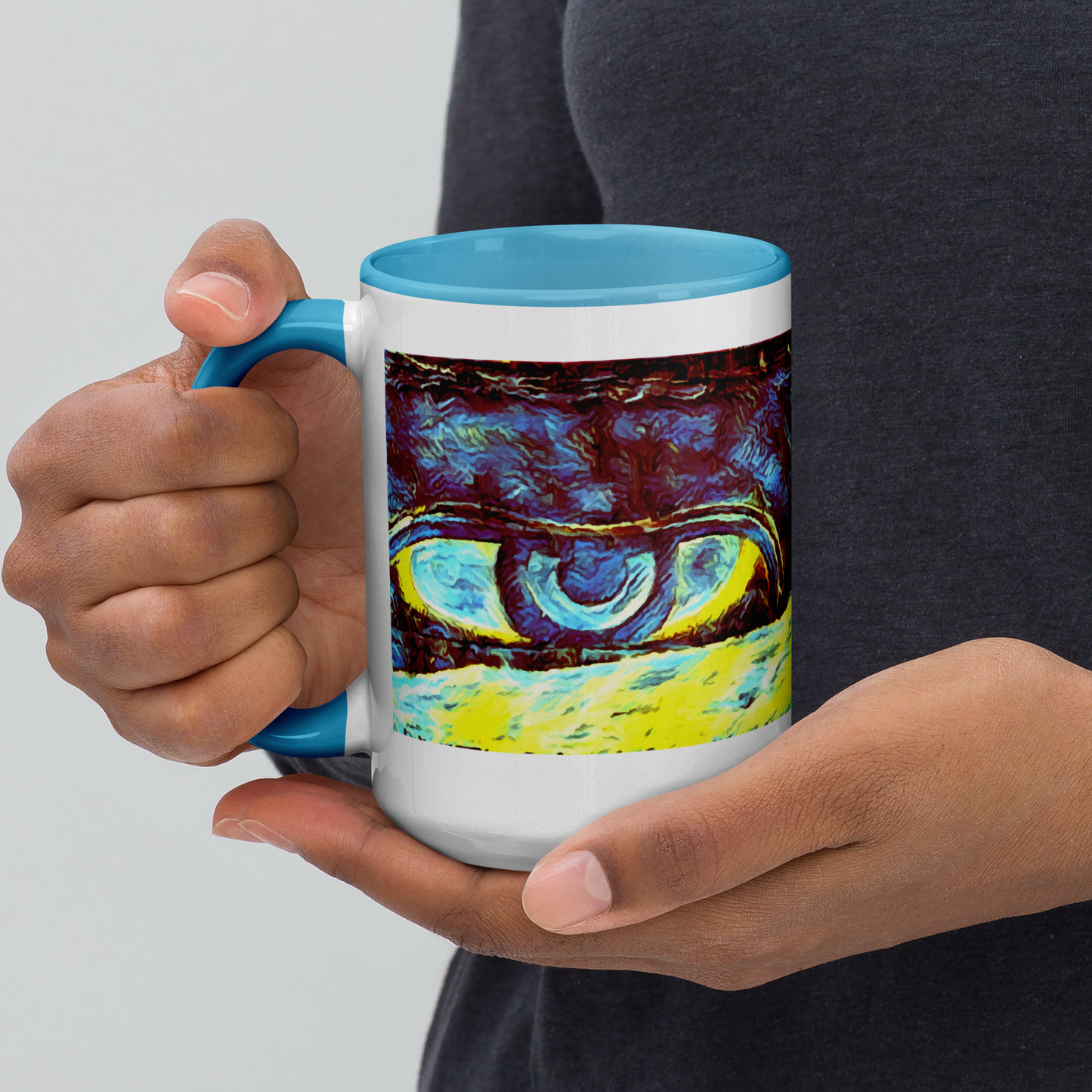 Ceramic Mug with Color Inside 'Just Seeing 4/5' artist-authorised edition of original artwork by Enmempin N. Midelobo