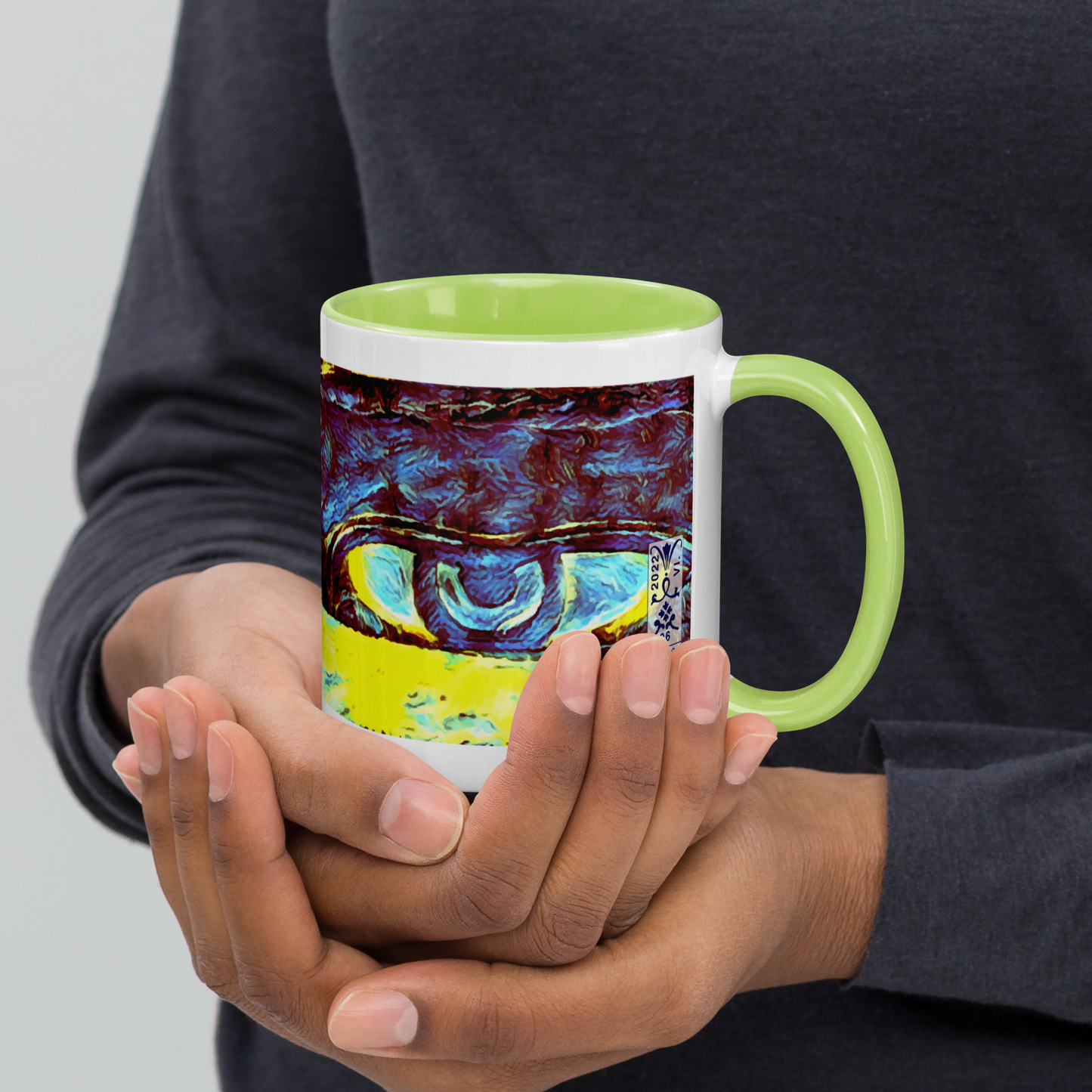 Ceramic Mug with Color Inside 'Just Seeing 4/5' artist-authorised edition of original artwork by Enmempin N. Midelobo