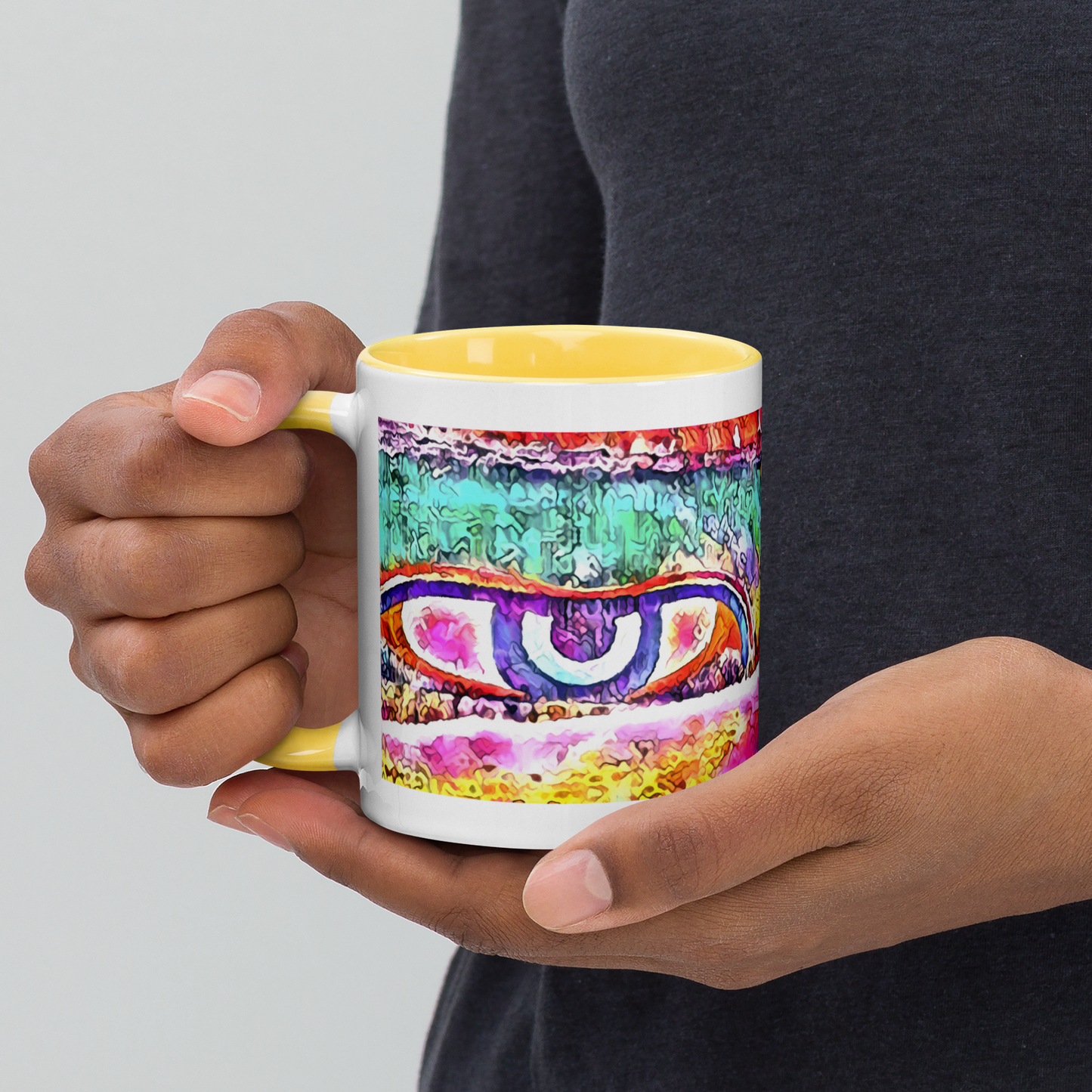 Ceramic Mug with Color Inside 'Just Seeing 1/5' artist-authorised edition of original artwork by Enmempin N. Midelobo
