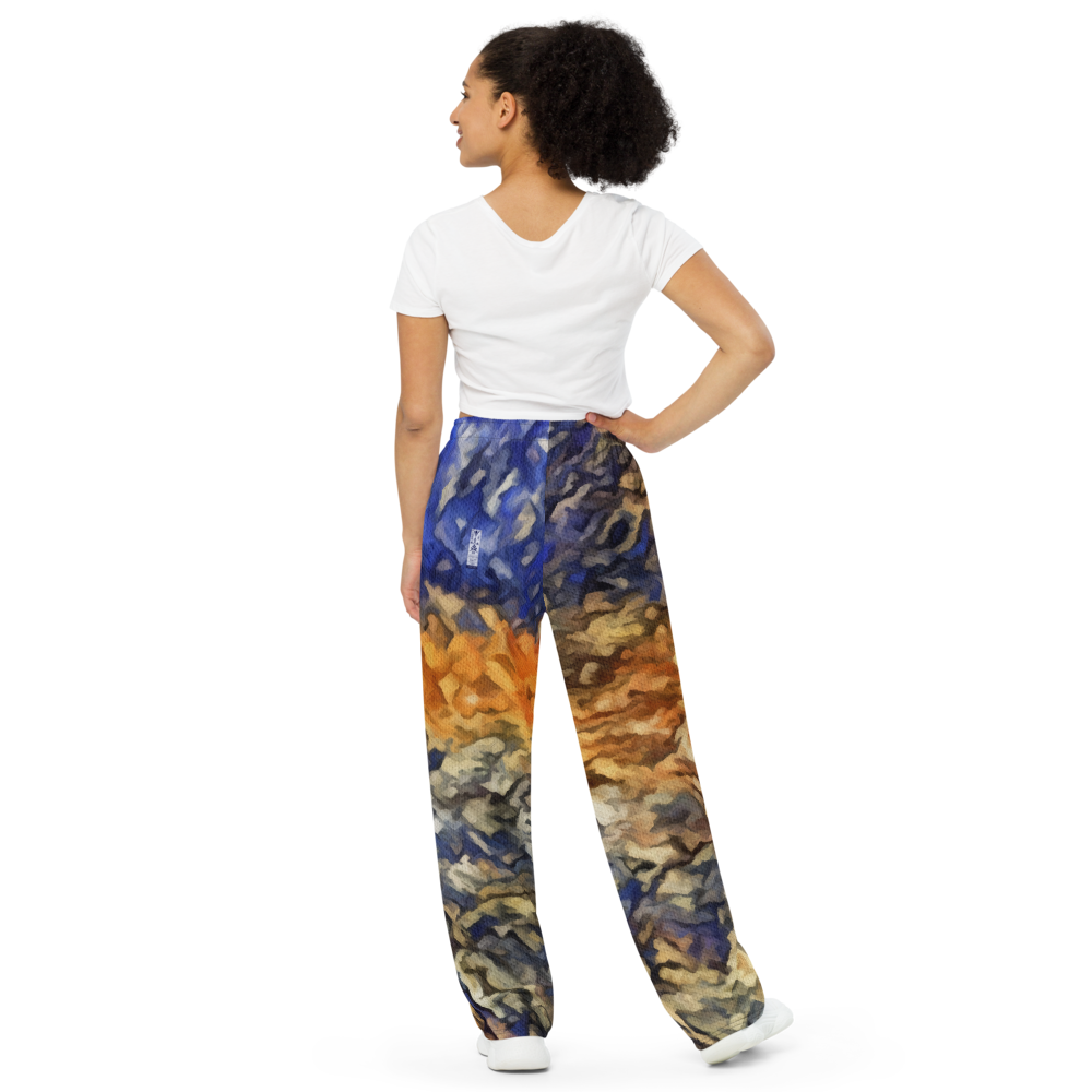 Unisex wide-leg pants 'Be Like The Cloud 3/7' artist-authorised edition of original artwork by Enmempin N. Midelobo