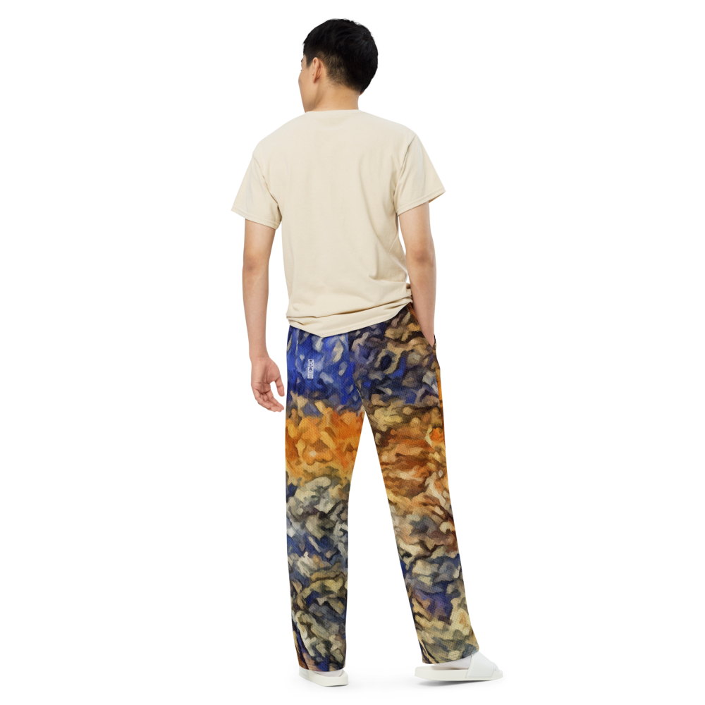 Unisex wide-leg pants 'Be Like The Cloud 3/7' artist-authorised edition of original artwork by Enmempin N. Midelobo