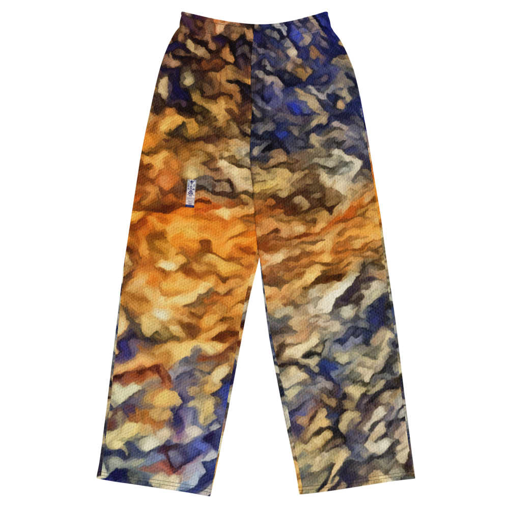 Unisex wide-leg pants 'Be Like The Cloud 3/7' artist-authorised edition of original artwork by Enmempin N. Midelobo