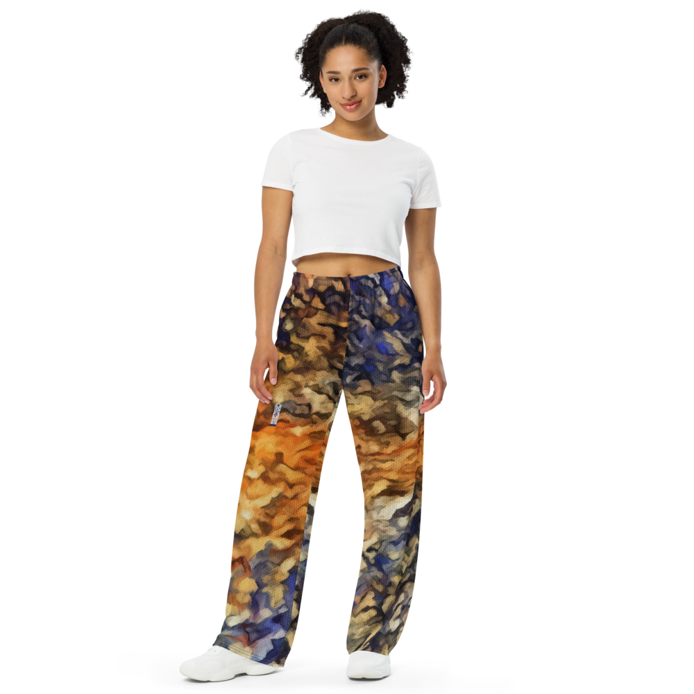 Unisex wide-leg pants 'Be Like The Cloud 3/7' artist-authorised edition of original artwork by Enmempin N. Midelobo