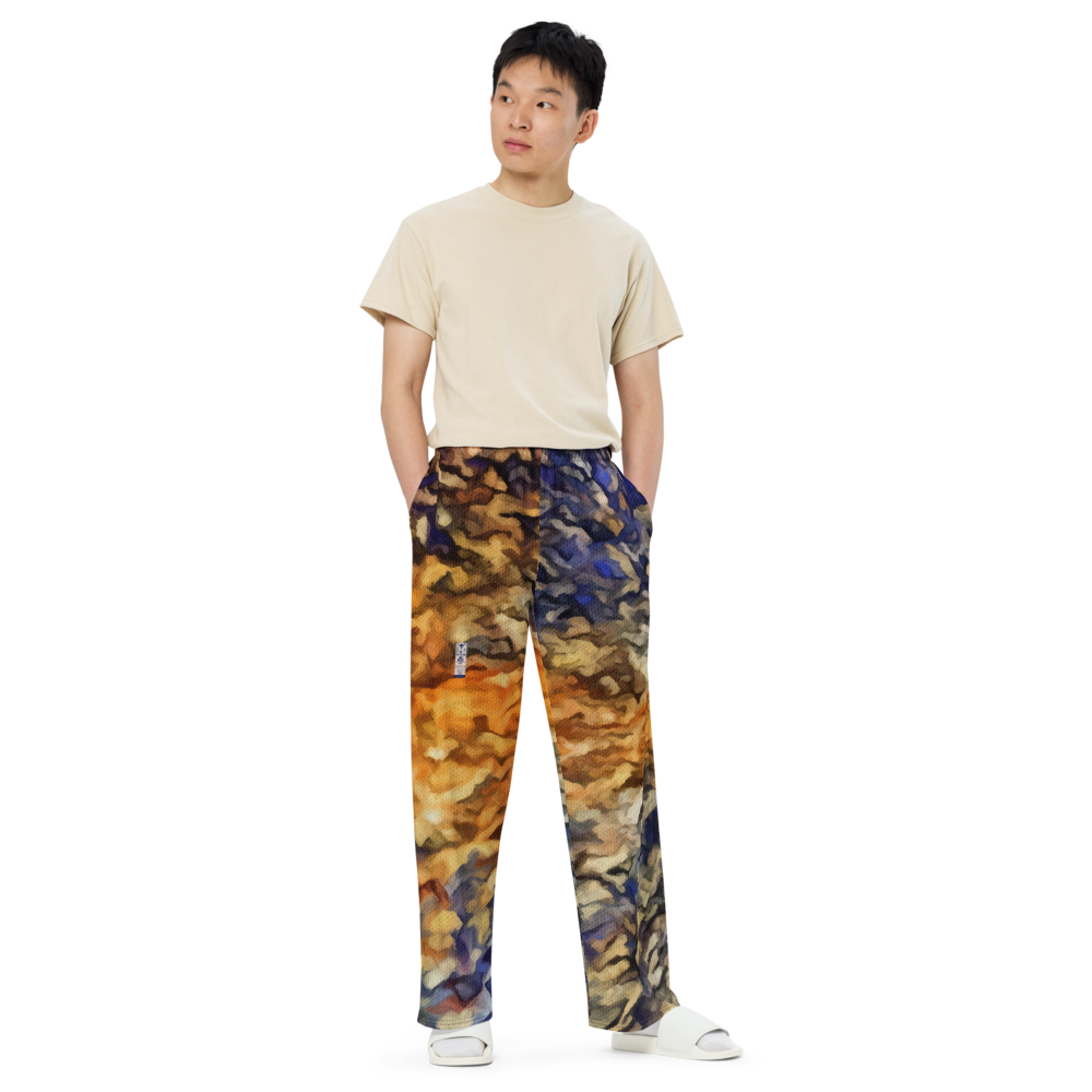 Unisex wide-leg pants 'Be Like The Cloud 3/7' artist-authorised edition of original artwork by Enmempin N. Midelobo