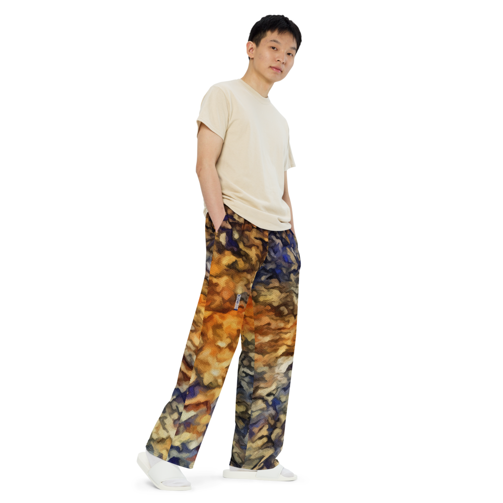 Unisex wide-leg pants 'Be Like The Cloud 3/7' artist-authorised edition of original artwork by Enmempin N. Midelobo
