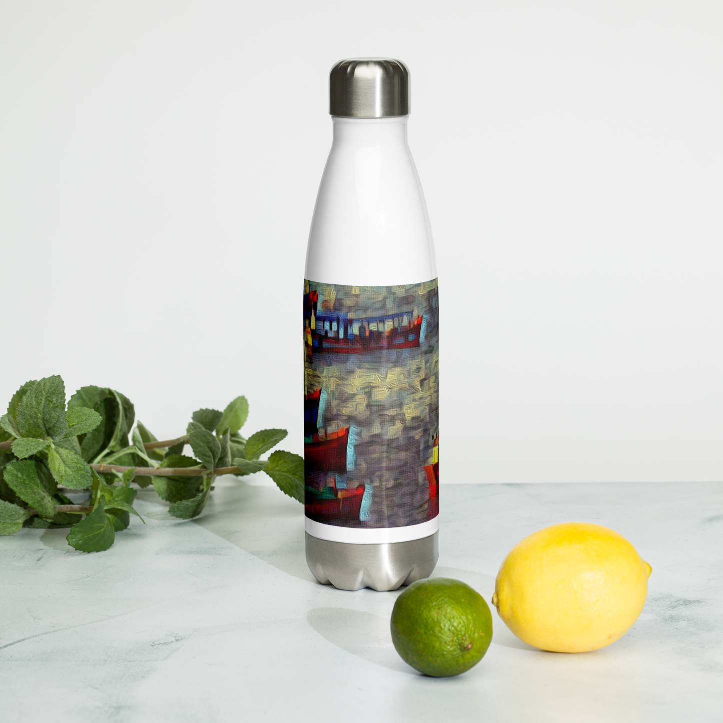 Stainless Steel Water Bottle Gone Fishing 9/9 artist-authorised edition of original artwork by Enmempin N. Midelobo
