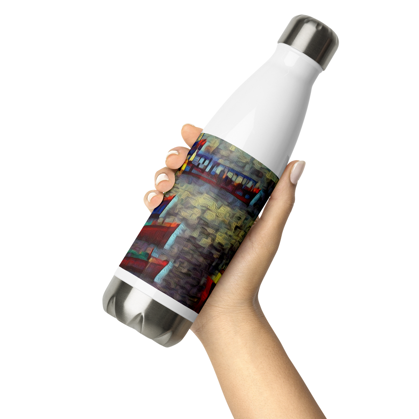 Stainless Steel Water Bottle Gone Fishing 9/9 artist-authorised edition of original artwork by Enmempin N. Midelobo