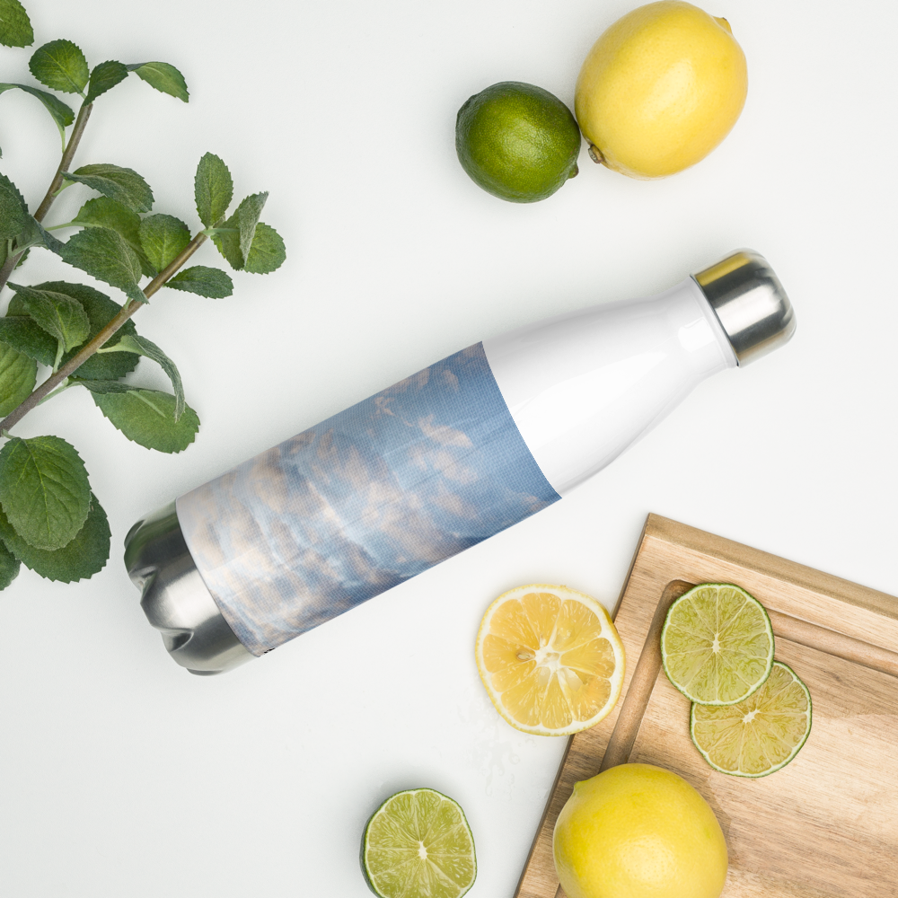 Stainless Steel Water Bottle 'Fractal Skies 24/28' artist-authorised edition of original artwork by Enmempin N. Midelobo