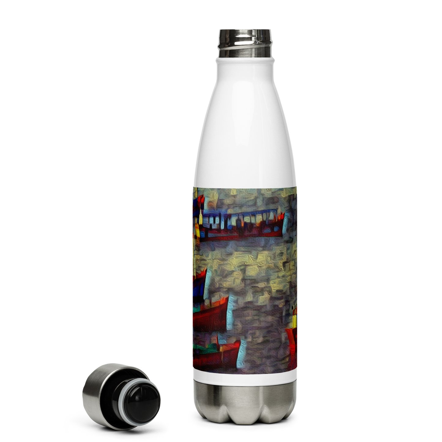 Stainless Steel Water Bottle Gone Fishing 9/9 artist-authorised edition of original artwork by Enmempin N. Midelobo