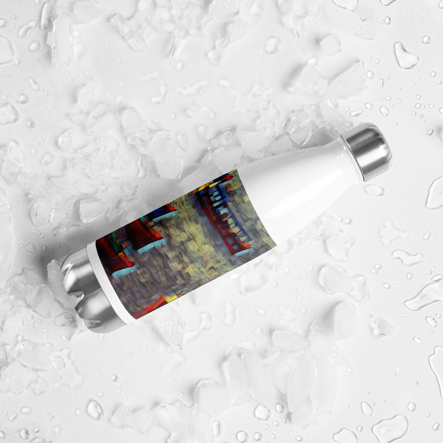 Stainless Steel Water Bottle Gone Fishing 9/9 artist-authorised edition of original artwork by Enmempin N. Midelobo