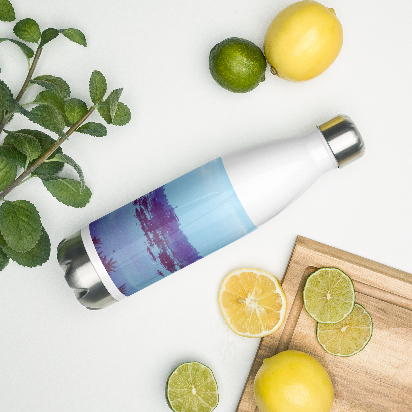 Stainless Steel Water Bottle Perpetual Melody 23/36 artist-authorised edition of original artwork by Enmempin N. Midelobo