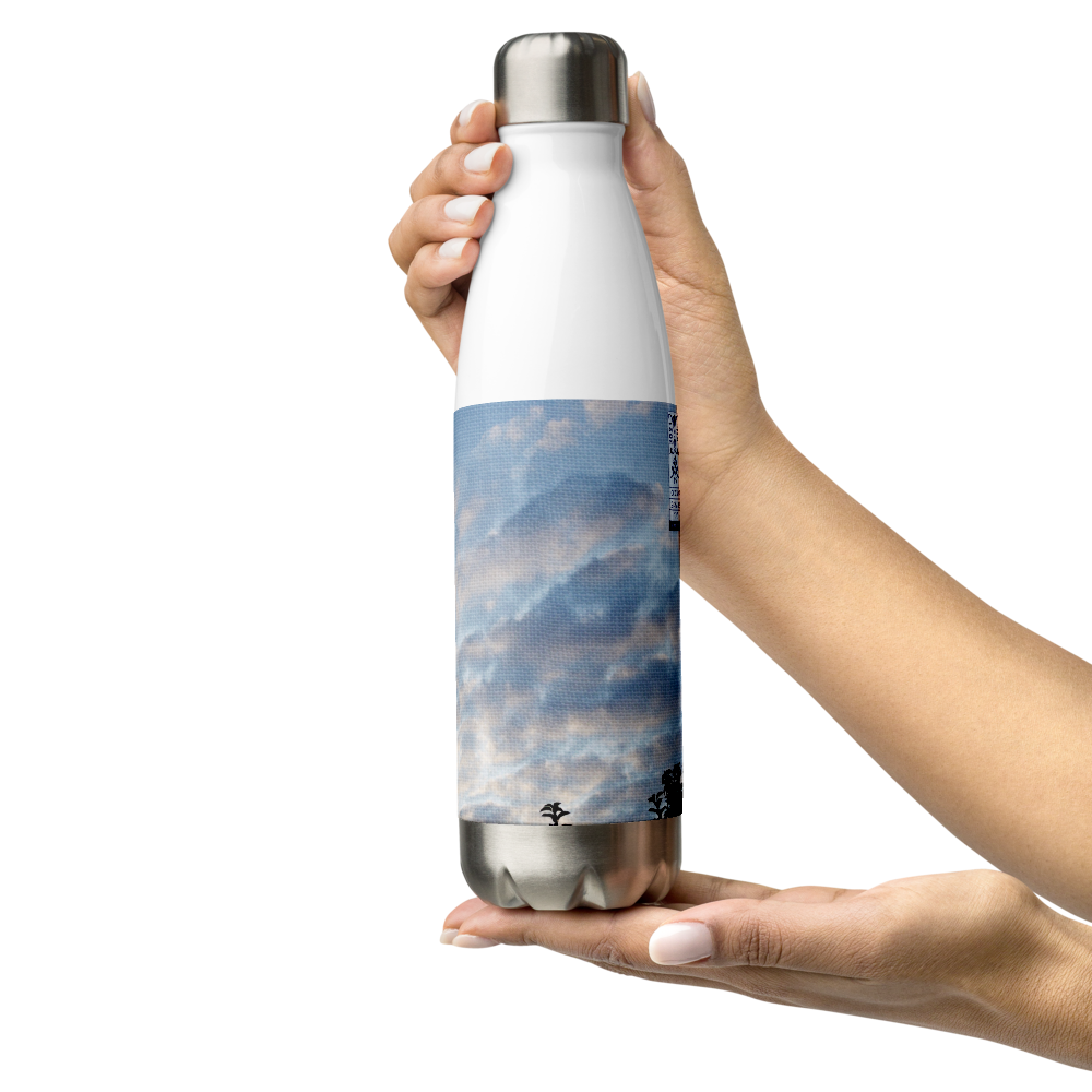 Stainless Steel Water Bottle 'Fractal Skies 24/28' artist-authorised edition of original artwork by Enmempin N. Midelobo