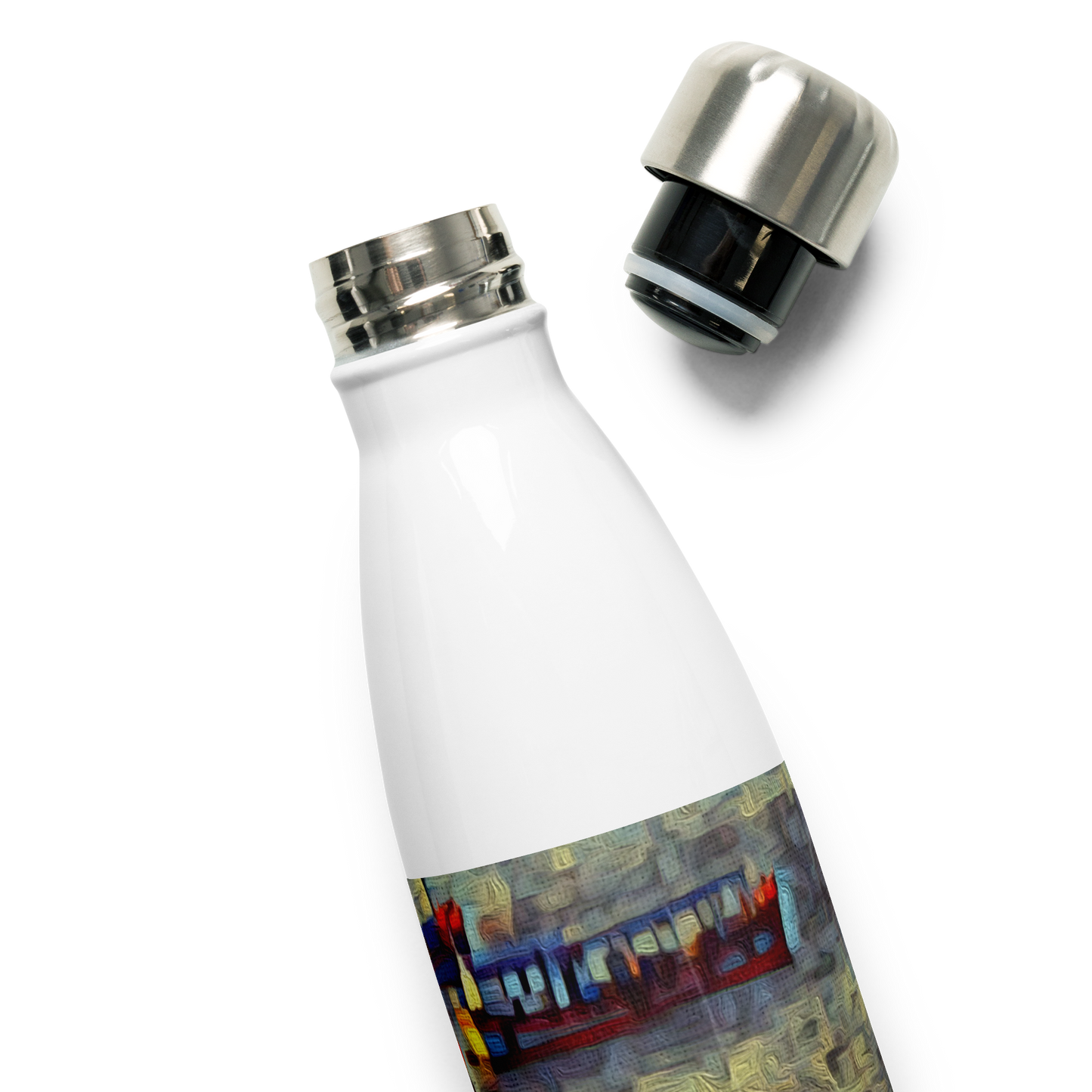 Stainless Steel Water Bottle Gone Fishing 9/9 artist-authorised edition of original artwork by Enmempin N. Midelobo