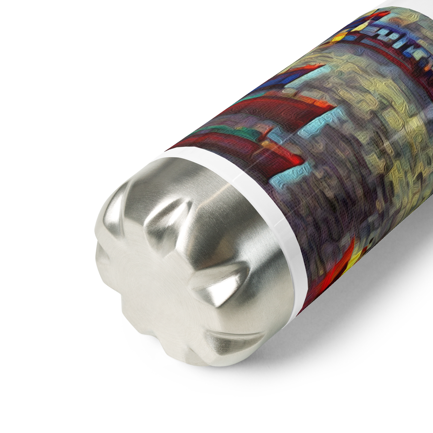 Stainless Steel Water Bottle Gone Fishing 9/9 artist-authorised edition of original artwork by Enmempin N. Midelobo