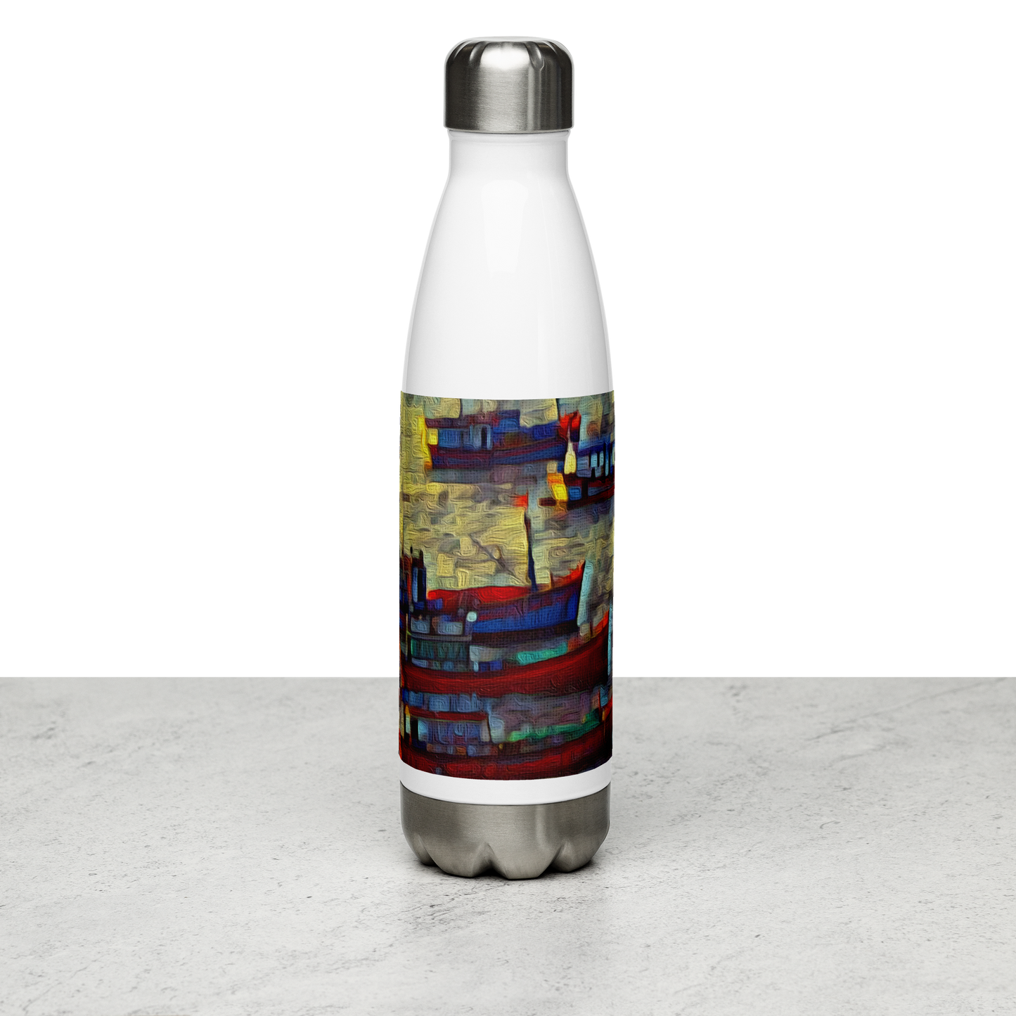 Stainless Steel Water Bottle Gone Fishing 9/9 artist-authorised edition of original artwork by Enmempin N. Midelobo