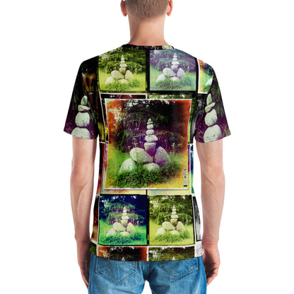 Men's Crew Neck T-Shirt 'Lotus Stupa 12/24' artist-authorised edition of original artwork by Enmempin N. Midelobo