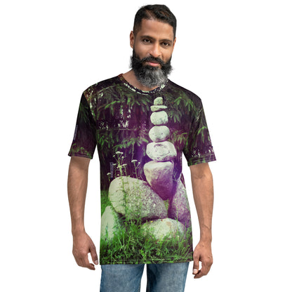 Men's Crew Neck T-Shirt 'Lotus Stupa 12/24' artist-authorised edition of original artwork by Enmempin N. Midelobo